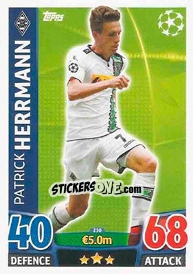 Sticker Patrick Herrmann - UEFA Champions League 2015-2016. Match Attax n. 230 - Topps