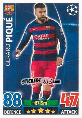 Figurina Gerard Piqué - UEFA Champions League 2015-2016. Match Attax - Topps