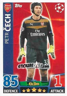 Sticker Petr Cech - UEFA Champions League 2015-2016. Match Attax n. 1 - Topps