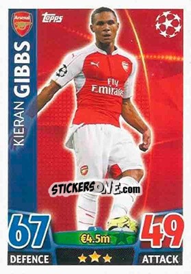 Sticker Kieran Gibbs - UEFA Champions League 2015-2016. Match Attax - Topps