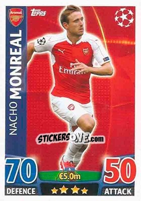 Cromo Nacho Monreal - UEFA Champions League 2015-2016. Match Attax - Topps