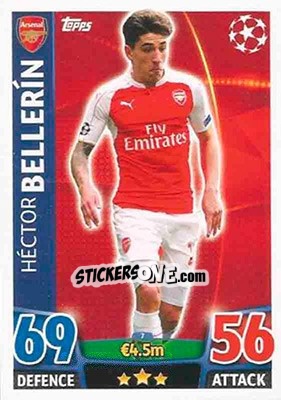 Sticker Héctor Bellerín - UEFA Champions League 2015-2016. Match Attax n. 7 - Topps