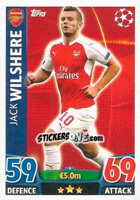 Sticker Jack Wilshere - UEFA Champions League 2015-2016. Match Attax n. 9 - Topps