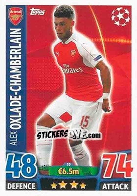 Sticker Alex Oxlade-Chamberlain - UEFA Champions League 2015-2016. Match Attax n. 10 - Topps