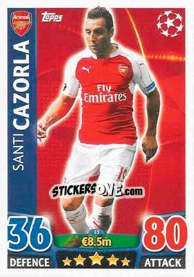 Sticker Santi Cazorla - UEFA Champions League 2015-2016. Match Attax n. 13 - Topps