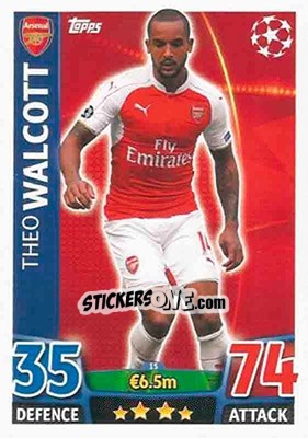Sticker Theo Walcott - UEFA Champions League 2015-2016. Match Attax n. 15 - Topps