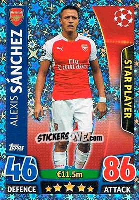 Figurina Alexis Sánchez - UEFA Champions League 2015-2016. Match Attax - Topps