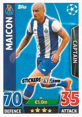 Sticker Maicon - UEFA Champions League 2015-2016. Match Attax n. 21 - Topps
