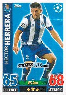 Cromo Héctor Herrera - UEFA Champions League 2015-2016. Match Attax - Topps