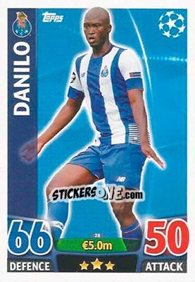Sticker Danilo Pereira - UEFA Champions League 2015-2016. Match Attax n. 28 - Topps