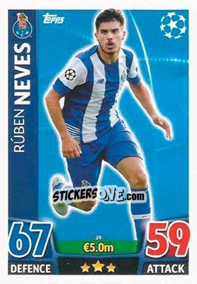 Cromo Rúben Neves - UEFA Champions League 2015-2016. Match Attax - Topps