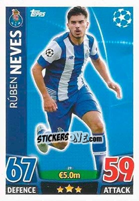 Figurina Rúben Neves - UEFA Champions League 2015-2016. Match Attax - Topps