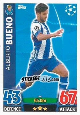 Sticker Alberto Bueno - UEFA Champions League 2015-2016. Match Attax n. 34 - Topps