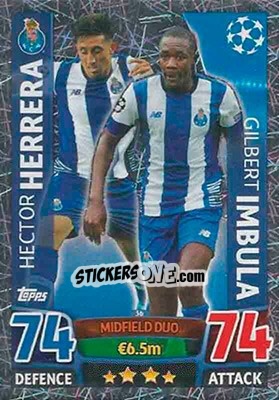 Cromo Héctor Herrera / Gilbert Imbula - UEFA Champions League 2015-2016. Match Attax - Topps