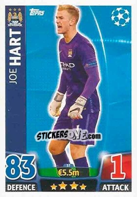 Sticker Joe Hart - UEFA Champions League 2015-2016. Match Attax n. 37 - Topps