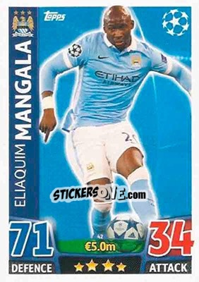 Sticker Eliaquim Mangala - UEFA Champions League 2015-2016. Match Attax - Topps