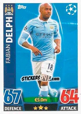 Cromo Fabian Delph - UEFA Champions League 2015-2016. Match Attax - Topps