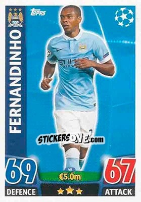 Sticker Fernandinho - UEFA Champions League 2015-2016. Match Attax n. 48 - Topps