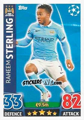 Figurina Raheem Sterling - UEFA Champions League 2015-2016. Match Attax - Topps