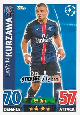 Sticker Layvin Kurzawa - UEFA Champions League 2015-2016. Match Attax - Topps