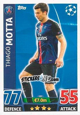 Sticker Thiago Motta - UEFA Champions League 2015-2016. Match Attax n. 63 - Topps