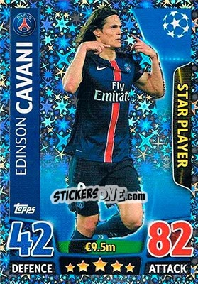 Cromo Edinson Cavani - UEFA Champions League 2015-2016. Match Attax - Topps