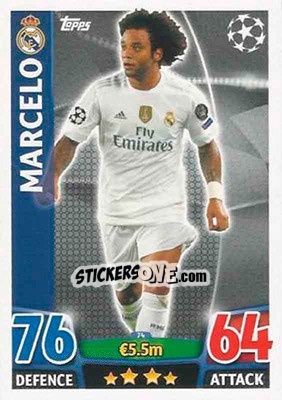 Sticker Marcelo - UEFA Champions League 2015-2016. Match Attax n. 74 - Topps