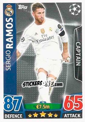 Sticker Sergio Ramos - UEFA Champions League 2015-2016. Match Attax n. 78 - Topps