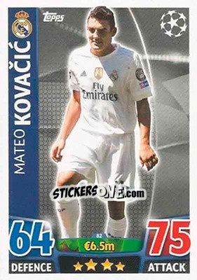 Sticker Mateo Kovacic - UEFA Champions League 2015-2016. Match Attax - Topps