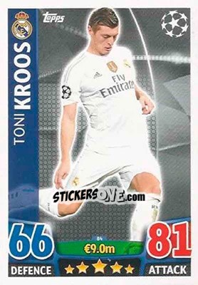 Sticker Toni Kroos - UEFA Champions League 2015-2016. Match Attax n. 84 - Topps