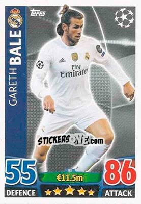 Sticker Gareth Bale - UEFA Champions League 2015-2016. Match Attax n. 85 - Topps