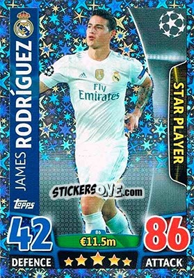 Sticker James Rodríguez - UEFA Champions League 2015-2016. Match Attax n. 86 - Topps