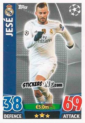 Sticker Jesé - UEFA Champions League 2015-2016. Match Attax n. 87 - Topps