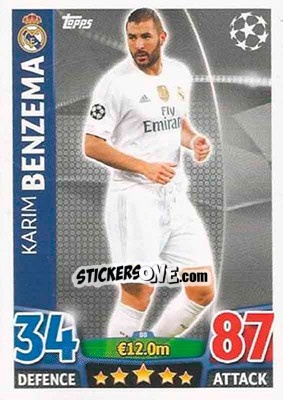 Sticker Karim Benzema - UEFA Champions League 2015-2016. Match Attax n. 88 - Topps