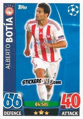 Figurina Alberto Botia - UEFA Champions League 2015-2016. Match Attax n. 92 - Topps