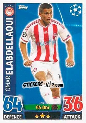 Sticker Omar Elabdellaoui - UEFA Champions League 2015-2016. Match Attax n. 93 - Topps