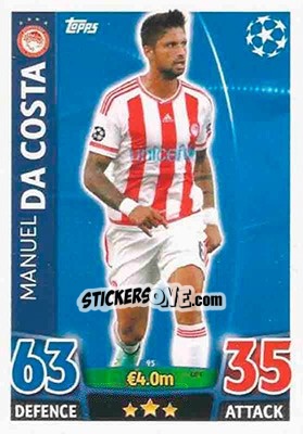 Cromo Manuel Da Costa - UEFA Champions League 2015-2016. Match Attax n. 95 - Topps