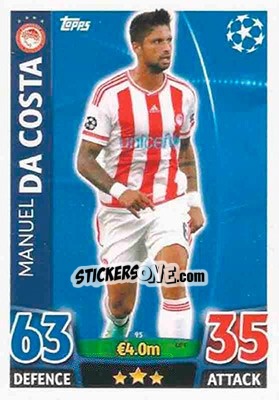 Figurina Manuel Da Costa - UEFA Champions League 2015-2016. Match Attax - Topps