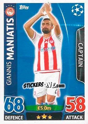Cromo Giannis Maniatis - UEFA Champions League 2015-2016. Match Attax n. 99 - Topps
