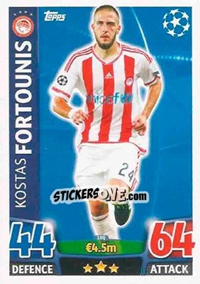 Figurina Kostas Fortounis - UEFA Champions League 2015-2016. Match Attax n. 100 - Topps