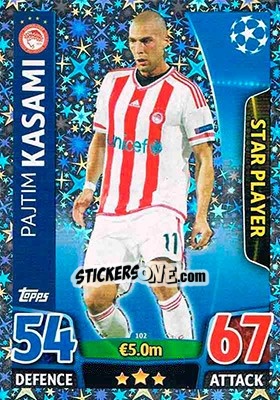 Sticker Pajtim Kasami - UEFA Champions League 2015-2016. Match Attax n. 102 - Topps