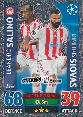 Sticker Leandro Salino / Dimitris Siovas - UEFA Champions League 2015-2016. Match Attax n. 108 - Topps