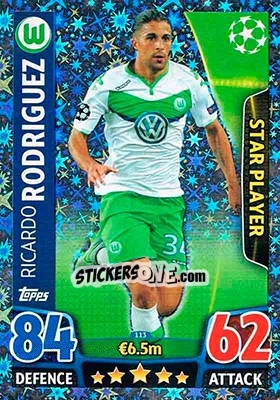 Sticker Ricardo Rodriguez - UEFA Champions League 2015-2016. Match Attax n. 113 - Topps