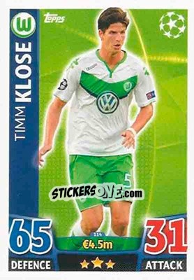 Sticker Timm Klose - UEFA Champions League 2015-2016. Match Attax - Topps