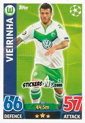 Sticker Vieirinha - UEFA Champions League 2015-2016. Match Attax n. 115 - Topps