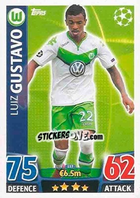 Sticker Luiz Gustavo - UEFA Champions League 2015-2016. Match Attax n. 117 - Topps
