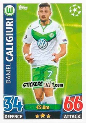 Sticker Daniel Caligiuri - UEFA Champions League 2015-2016. Match Attax n. 119 - Topps
