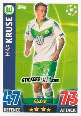 Sticker Max Kruse - UEFA Champions League 2015-2016. Match Attax n. 124 - Topps