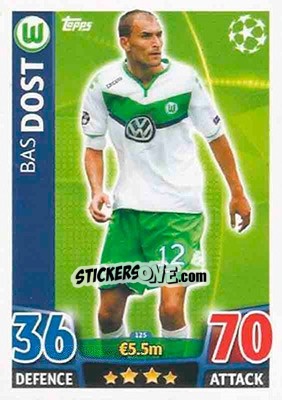 Sticker Bas Dost - UEFA Champions League 2015-2016. Match Attax n. 125 - Topps