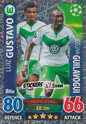 Sticker Luiz Gustavo / Josuha Guilavogui - UEFA Champions League 2015-2016. Match Attax n. 126 - Topps